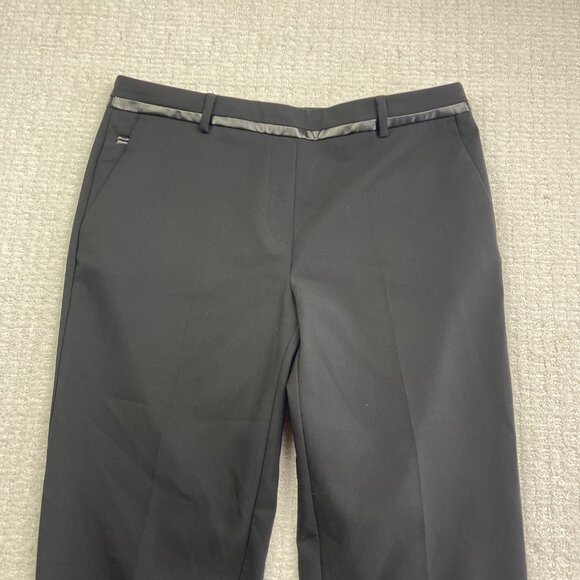 Zac and Rachel Pants Womens Size 6 Straight Flat Front Dress Black Business - Picture 2 of 8